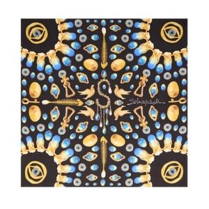 SCHIAPARELLI Evil Eye Bijoux silk scarf ✨ RARE